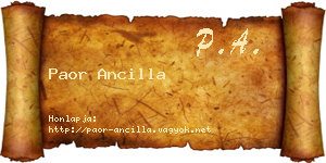 Paor Ancilla névjegykártya